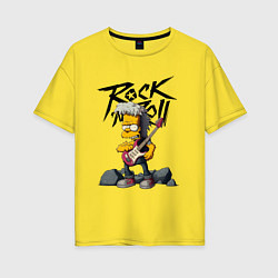 Футболка оверсайз женская Simpsons Rock, цвет: желтый