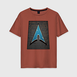 Женская футболка оверсайз Arch Linux cubed