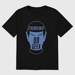 Женская футболка оверсайз Eyebrows on geek