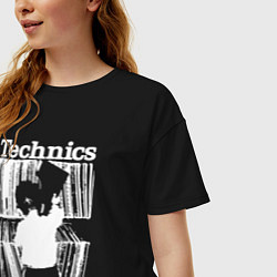 Футболка оверсайз женская Tichnics music, цвет: черный — фото 2