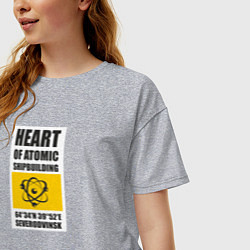 Футболка оверсайз женская Северодвинск сердце атомного флота, цвет: меланж — фото 2