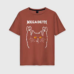 Футболка оверсайз женская Megadeth rock cat, цвет: кирпичный