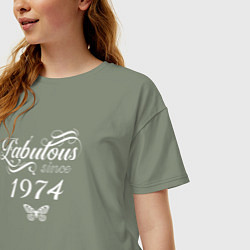 Футболка оверсайз женская Fabulous since 1974, цвет: авокадо — фото 2