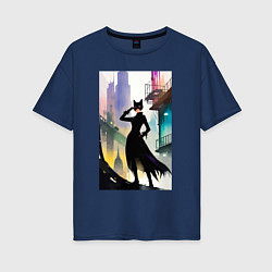 Женская футболка оверсайз Леди-кошка - Нью-Йорк