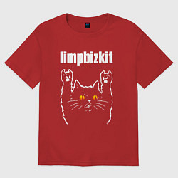 Футболка оверсайз женская Limp Bizkit rock cat, цвет: красный