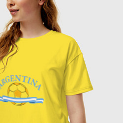 Футболка оверсайз женская Аргентина футбол, цвет: желтый — фото 2