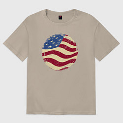 Женская футболка оверсайз Flag USA