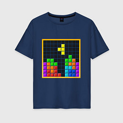 Футболка оверсайз женская Tetris, цвет: тёмно-синий