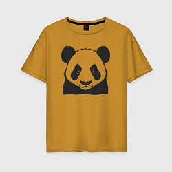 Футболка оверсайз женская Панда китайский медведь, цвет: горчичный