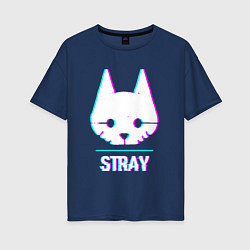 Женская футболка оверсайз Stray в стиле glitch и баги графики