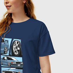 Футболка оверсайз женская Mercedes-Benz 190E V1, цвет: тёмно-синий — фото 2