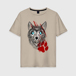 Женская футболка оверсайз Призрачный волк
