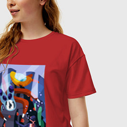 Футболка оверсайз женская Subnautica морские чудовища, цвет: красный — фото 2