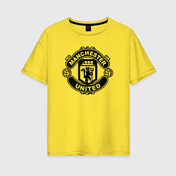 Футболка оверсайз женская Manchester United black, цвет: желтый