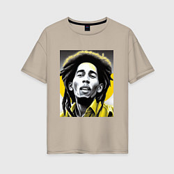 Женская футболка оверсайз Bob Marley Digital Art