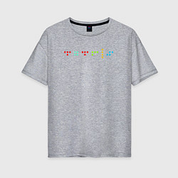 Женская футболка оверсайз Минималистичный дизайн с названием игры Тетрис