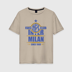 Футболка оверсайз женская Inter Milan fans club, цвет: миндальный