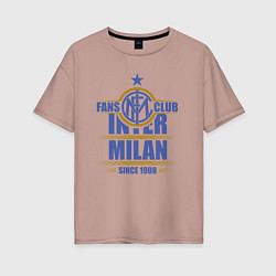 Футболка оверсайз женская Inter Milan fans club, цвет: пыльно-розовый