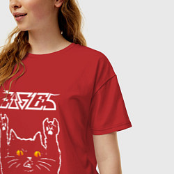 Футболка оверсайз женская Eagles rock cat, цвет: красный — фото 2