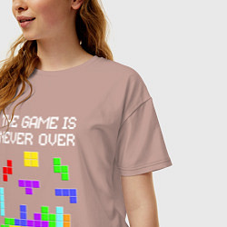 Футболка оверсайз женская Tetris - the game is never over, цвет: пыльно-розовый — фото 2