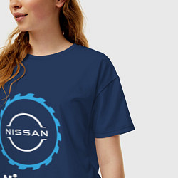 Футболка оверсайз женская Nissan в стиле Top Gear, цвет: тёмно-синий — фото 2