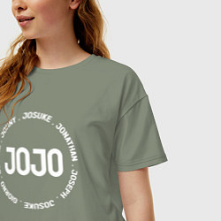 Футболка оверсайз женская JoJo adventure имена, цвет: авокадо — фото 2