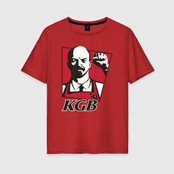 Футболка оверсайз женская KGB Lenin, цвет: красный