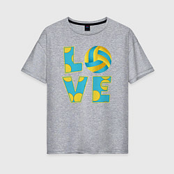 Женская футболка оверсайз Volleyball love
