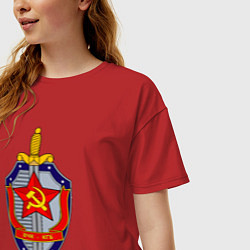 Футболка оверсайз женская ВЧК КГБ, цвет: красный — фото 2