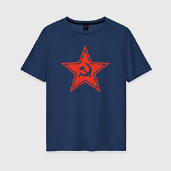 Футболка оверсайз женская USSR star, цвет: тёмно-синий
