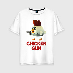 Футболка оверсайз женская Chicken Gun chick, цвет: белый