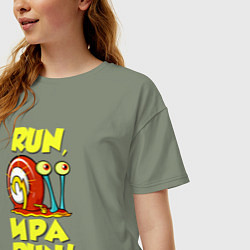 Футболка оверсайз женская Run Ира run, цвет: авокадо — фото 2