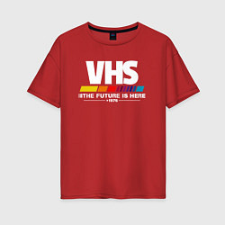 Женская футболка оверсайз VHS retro 1976