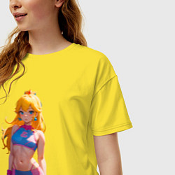 Футболка оверсайз женская Принцесса Пич настоящая фитоняшка - Марио, цвет: желтый — фото 2