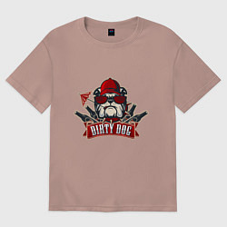 Футболка оверсайз женская Грязный пёс, цвет: пыльно-розовый