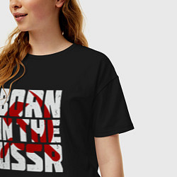 Футболка оверсайз женская Родился в СССР, цвет: черный — фото 2