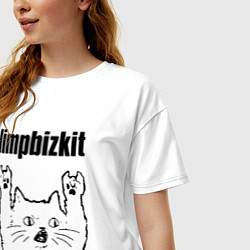 Футболка оверсайз женская Limp Bizkit - rock cat, цвет: белый — фото 2