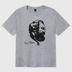 Футболка оверсайз женская Karl Marx, цвет: меланж