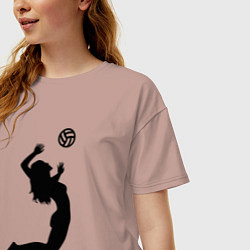 Футболка оверсайз женская Volley girl, цвет: пыльно-розовый — фото 2