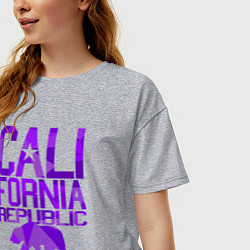 Футболка оверсайз женская Штат Калифорния, цвет: меланж — фото 2