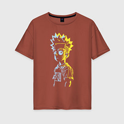 Женская футболка оверсайз Светящийся Барт Симпсон - фантазия