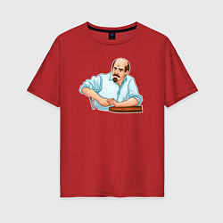 Женская футболка оверсайз Ленин в раздумьях