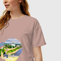 Футболка оверсайз женская Псков, цвет: пыльно-розовый — фото 2