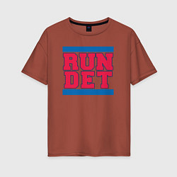 Женская футболка оверсайз Run Detroit Pistons