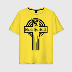 Футболка оверсайз женская Black Sabbath Cross, цвет: желтый