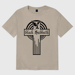 Футболка оверсайз женская Black Sabbath Cross, цвет: миндальный