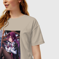 Футболка оверсайз женская Кафка с узи, цвет: миндальный — фото 2