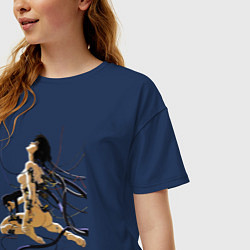 Футболка оверсайз женская Майор Мотоко Кусанаги, цвет: тёмно-синий — фото 2