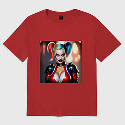 Футболка оверсайз женская Марго Робби, цвет: красный