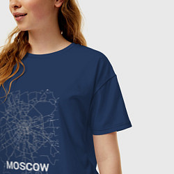 Футболка оверсайз женская Moscow map, цвет: тёмно-синий — фото 2